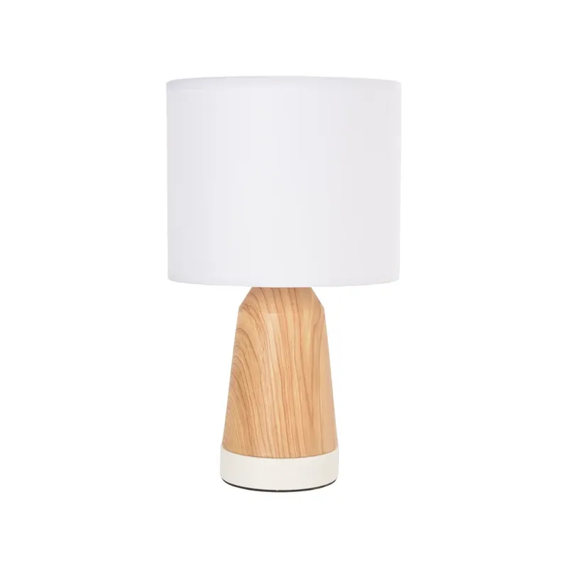 Cumpără acum Lampa de masă Baltik alb/lemn deschis, înălțime 33 cm - COREP SAS