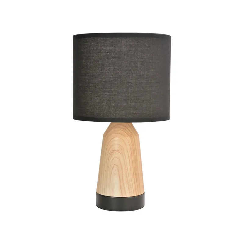 Nu rata Lampa de masă Baltik negru/lemn deschis, înălțime 33 cm - COREP SAS
