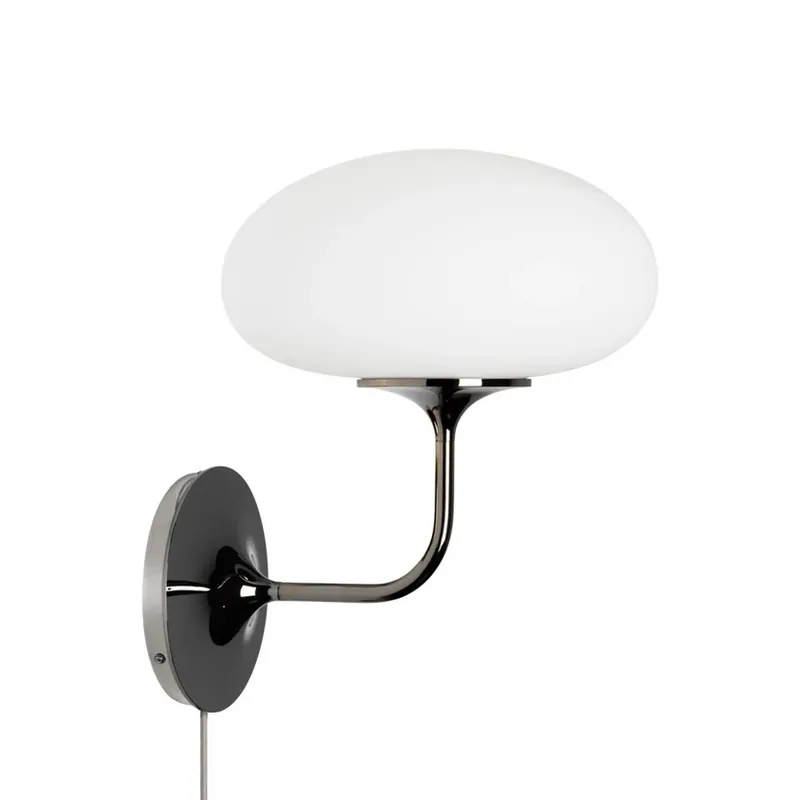 Mai ieftin Aplică de perete Stemlite negru-crom Lățime 32 cm Ștecher - Gubi