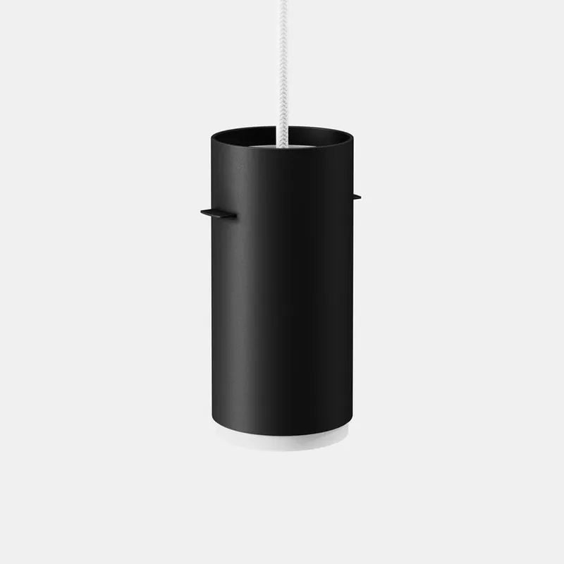 Lampă suspendată tubulară, negru, Ø 8 cm, E27, aluminiu - Moebe Plată sigură