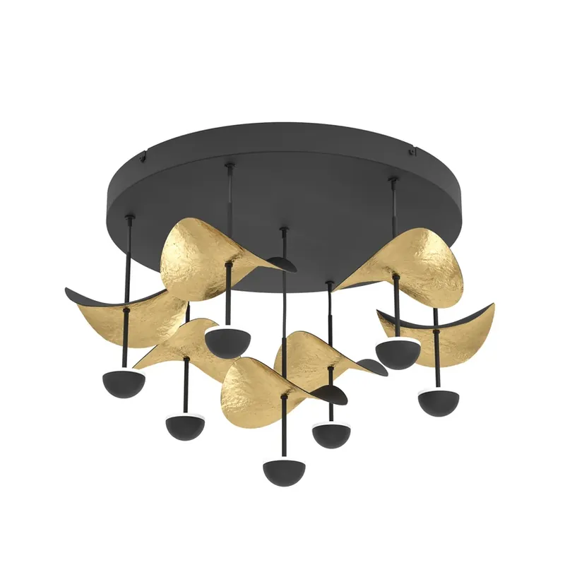 Discount Plafonieră LED Dracera, negru/auriu, Ø 51 cm - Stars of Light