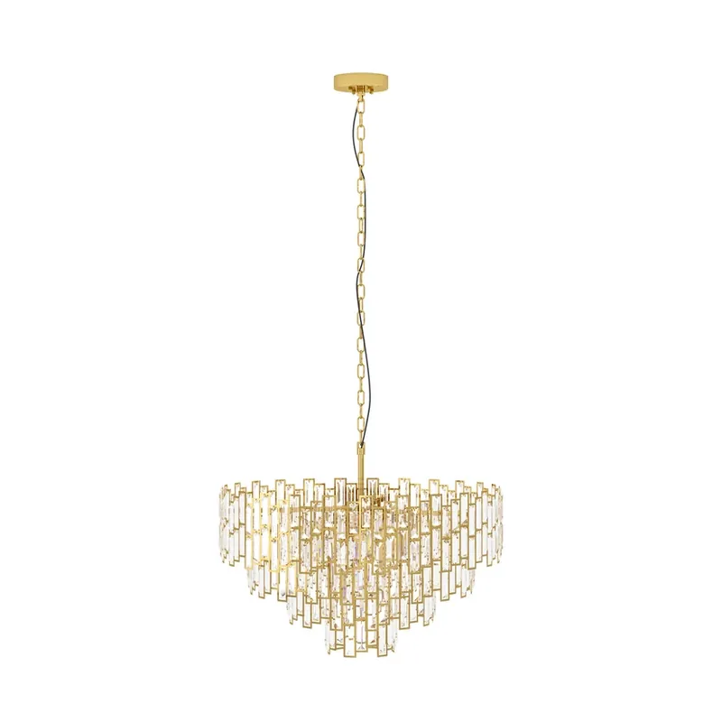 Lampă suspendată Calmeilles, alamă, Ø 78 cm, sticlă - Stars of Light Cumpără acum