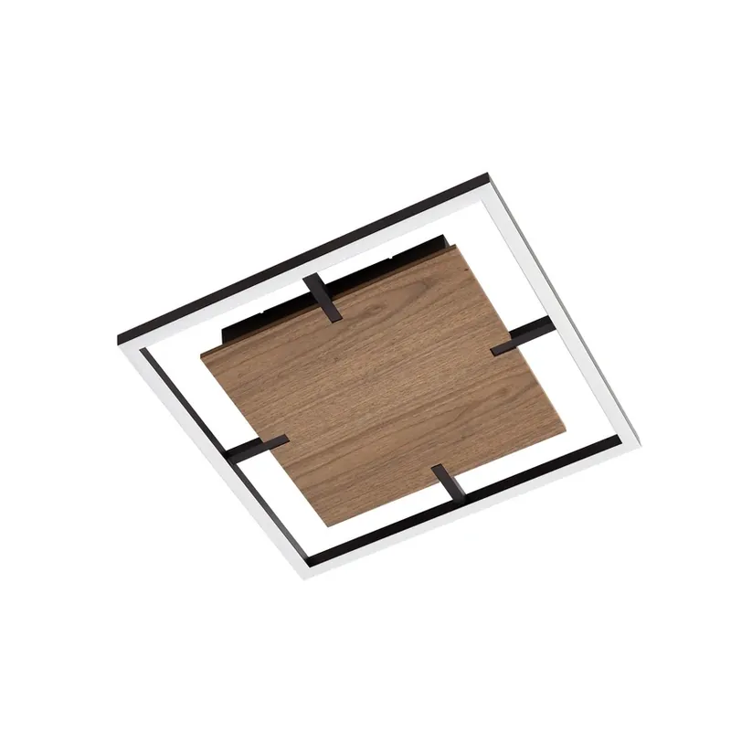 Expediere rapidă Plafonieră LED Vectra, lemn, 50 x 50 cm, dimabilă, 3.000 K - Lucande