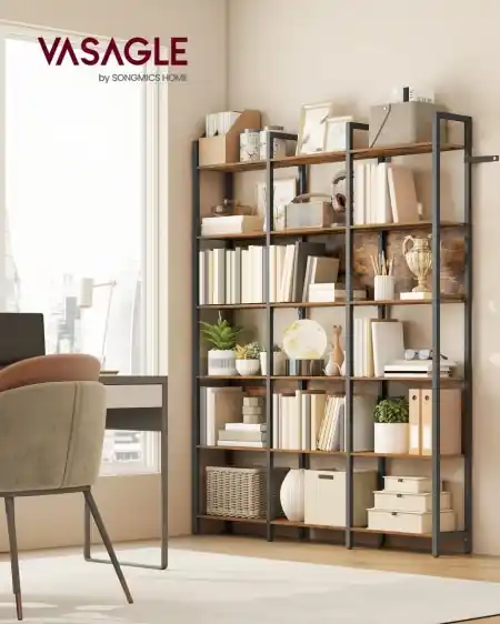 Promoție Biblioteca Vasagle Maro 128x24x187.1 cm