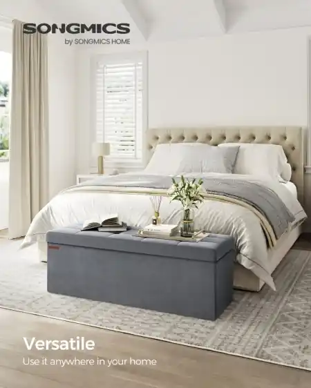 Noutate Cufar depozitare Songmics Gri 110x38x38 cm