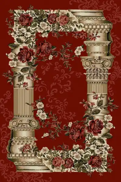 Bestseller Covor Clasic, Lotos Coloane Rosu, 150x230 cm