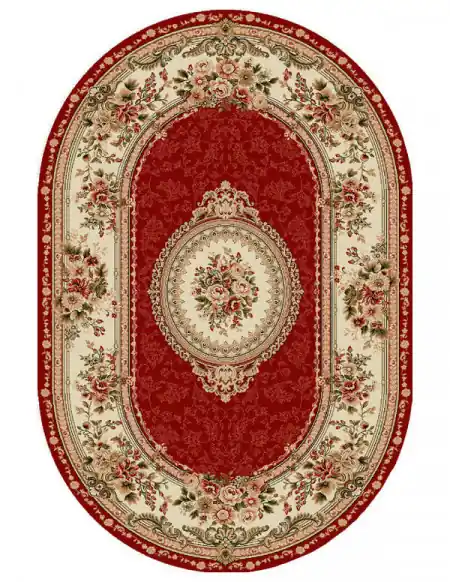 Ieftin Covor Clasic, Lotos 571, Grena, 60x110 cm, Oval 1800 gr/mp