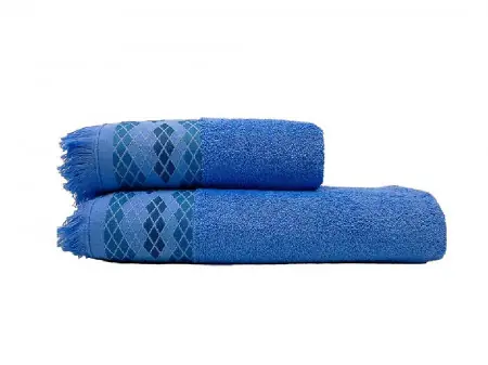 Set 2 Prosoape Route Albastru 50x100 si 70x140 cm (Bumbac 100%) Livrare expres