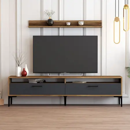 Comoda TV Istanbul - Walnut, Antracit Vezi acum