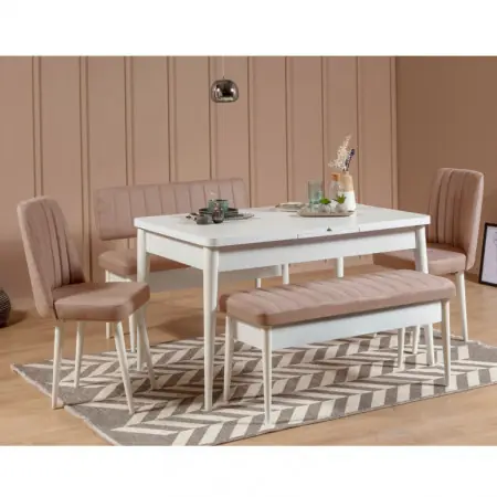 Reducere extra Set Masa si Scaune 5 Piese Vina - Alb