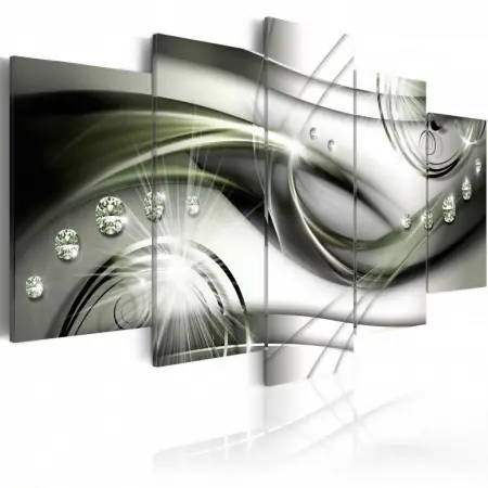 Doar azi Tablou - Glowing Green Wave 100x50 cm
