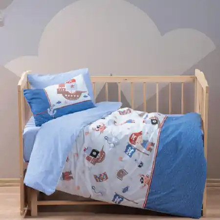 Lenjerie Patut Bebe Corsair Albastru (Bumbac 100%) Discount