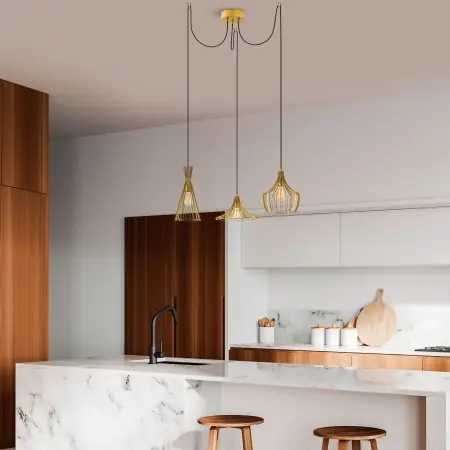 Calitate înaltă Lustra Mezopotamya Auriu 114x114x130 cm