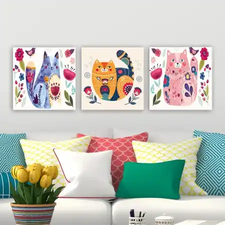 Ofertă de sezon Tablou, 3 bucati P122440 Multicolor 30x30x3 cm