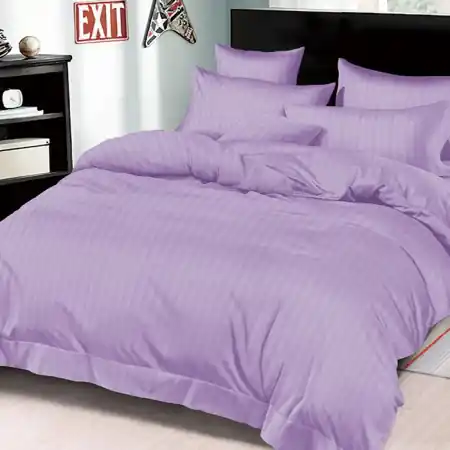 Reducere specială Lenjerie Damasc cu elastic 180x200 Premium Lila (Finet)