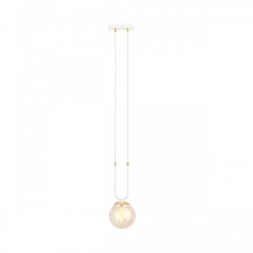 Chilipir Pendul modern alb cu glob din sticla Glam