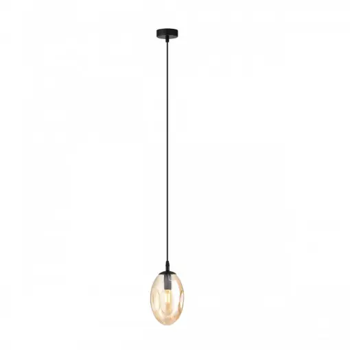 Livrare rapidă Pendul modern negru cu glob din sticla bej Astral