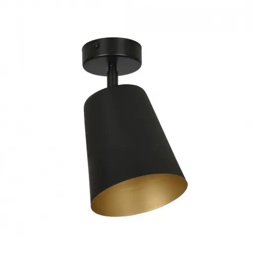 Ofertă limitată Plafoniera moderna neagra tip spot cu interior auriu Prism