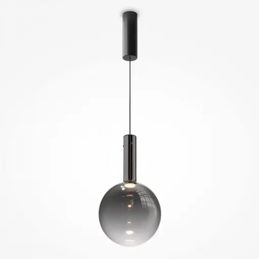 Cumpără acum Pendul modern negru cu glob de sticla fumuriu si led Maytoni Nebula d25