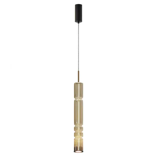 Pendul modern auriu cu segmente din sticla si led Maytoni Ordo v1 Preferatul clienților