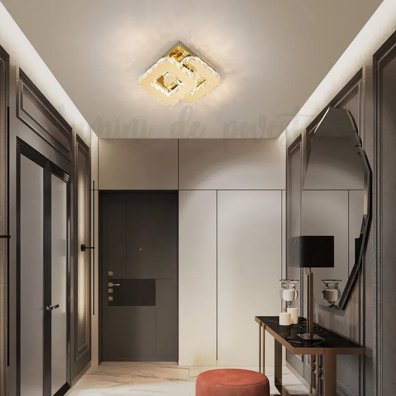 Aplica LED 32W Cristal Double Square Auriu Cumpărături sigure