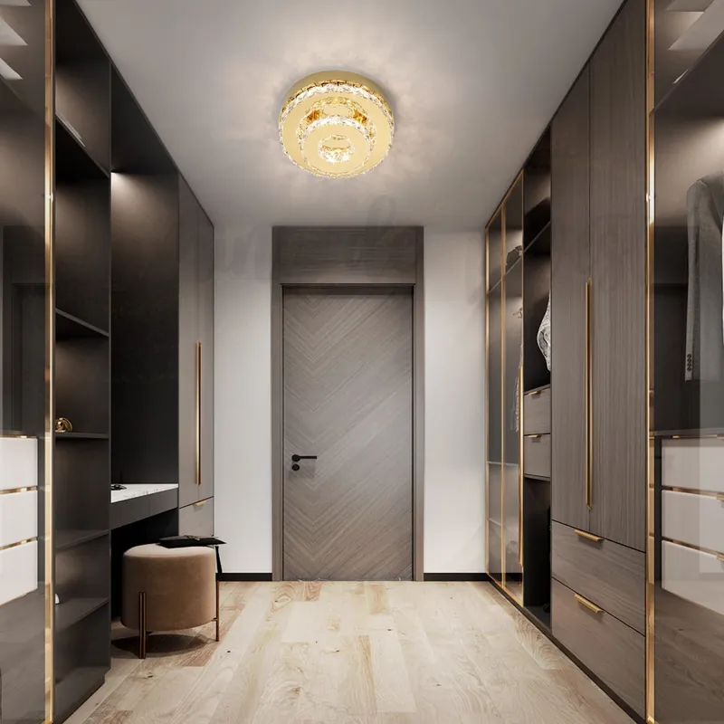 Aplica LED 40W Cristal Double Round Auriu Preferatul clienților
