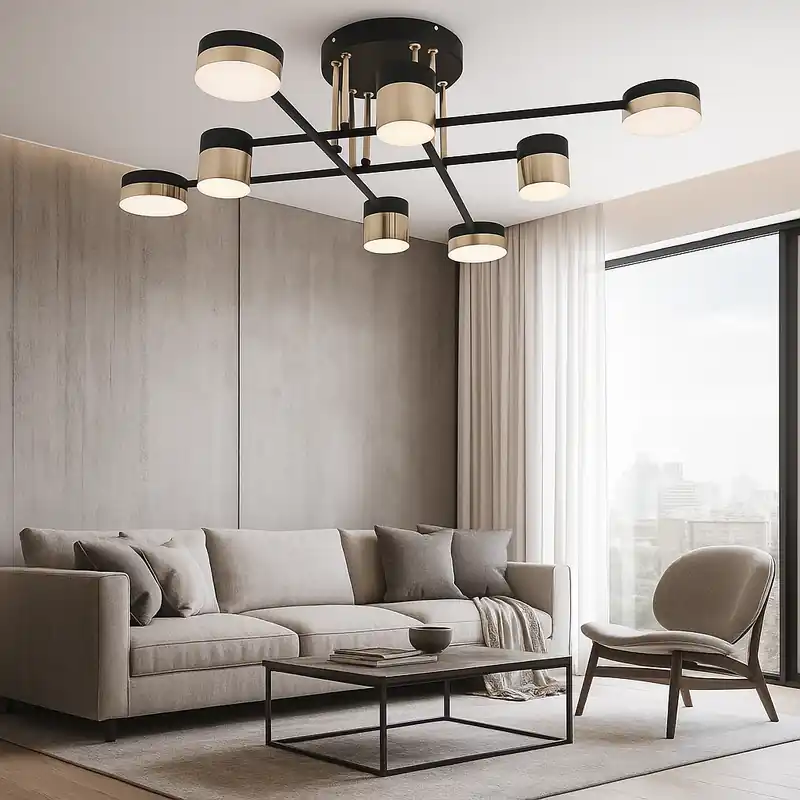 Lustra LED 96W Space Black 8 Reducere