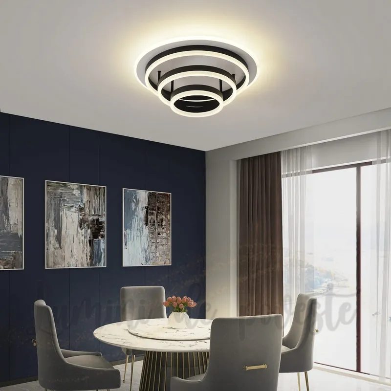 Plafoniera LED 168W Minimalist 3 Black, Telecomanda Reducere