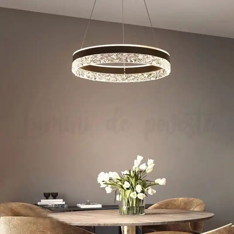 Popular Candelabru LED 124W Minimalist 1 Black Glam, Telecomanda