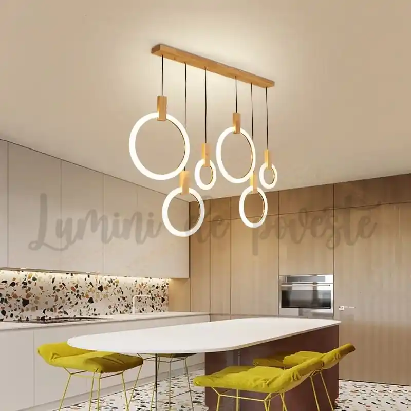 Candelabru Led 160W Wood Circle Reducere