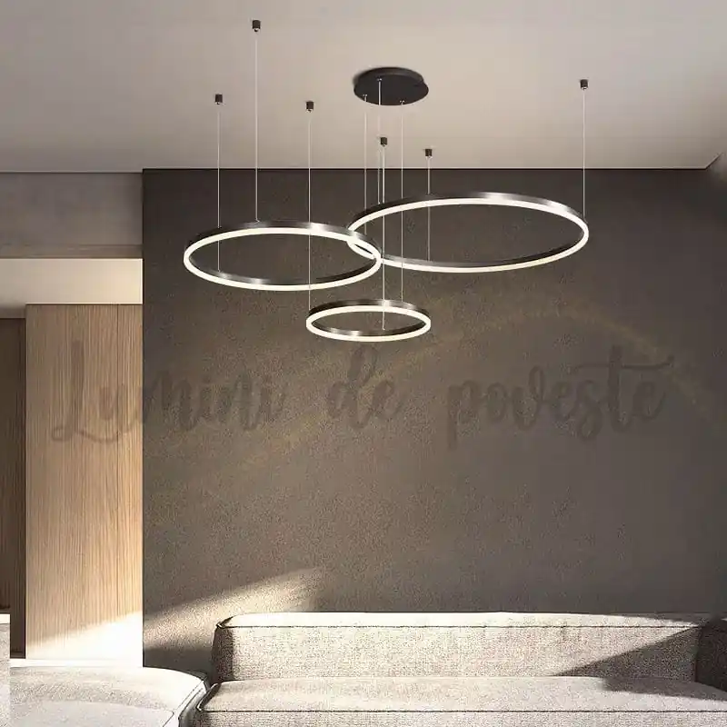 Candelabru LED 148W Minimalist Black 30+40+60, Telecomanda Ofertă limitată