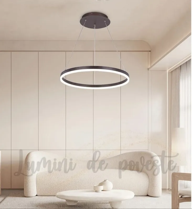 Candelabru LED 80W Minimalist 1 Slim Maro, Telecomanda Popular