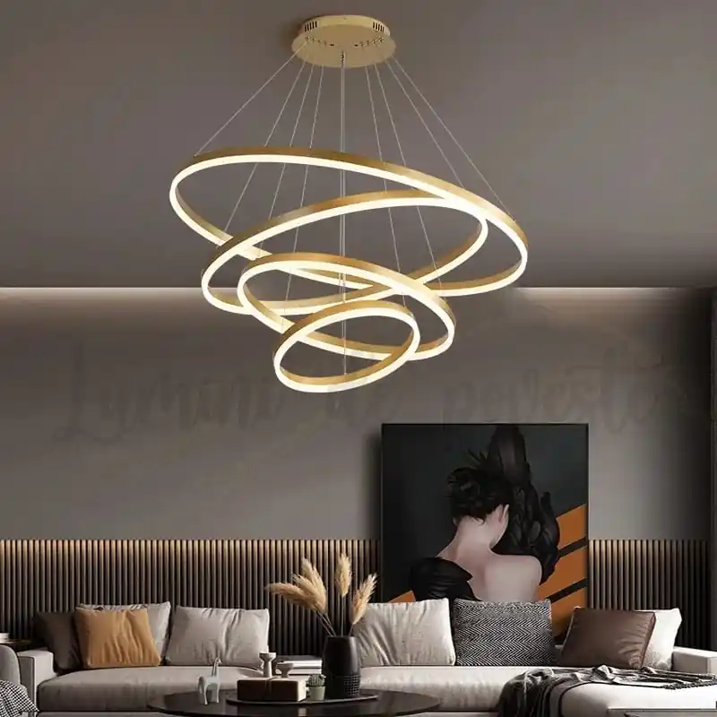 Candelabru LED 288W Minimalist 4 Gold, Telecomanda Retur gratuit