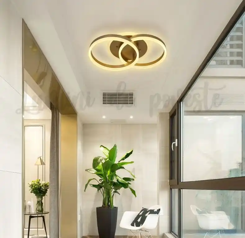 Disponibil imediat Lustra LED 120W Minimalist 2 Gold, Telecomanda