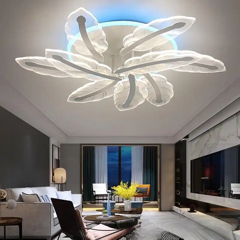 Lustra LED 144W Feather 9 RGB, Telecomanda Cumpărături sigure