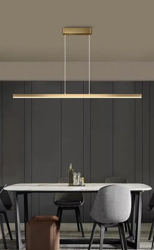 Candelabru LED 36W Minimalist Liniar Gold, Telecomanda Lichidare de stoc