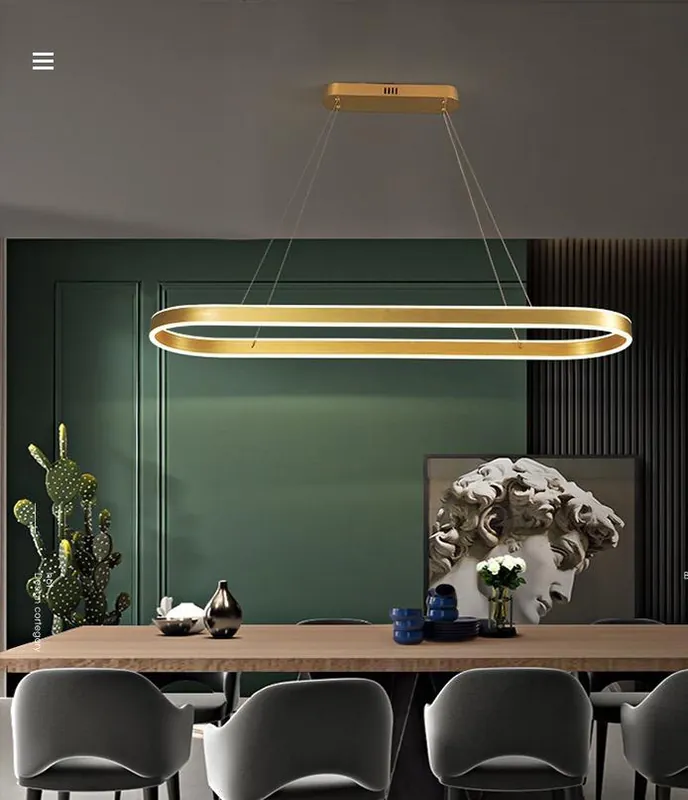 Candelabru LED 120W Minimalist Gold Dining, Telecomanda Cel mai bun preț