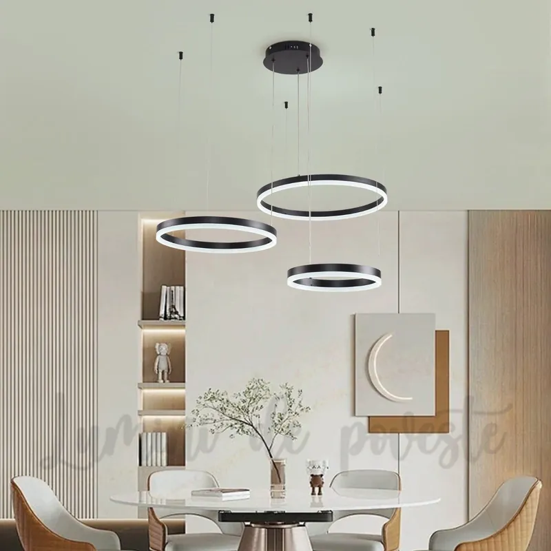 Expediere rapidă Candelabru LED 150W Minimalist Black 30+40+50, Telecomanda