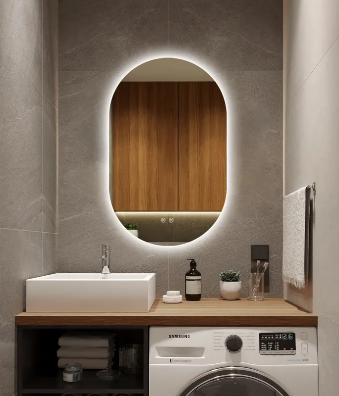 Oglinda LED 20W de baie Oval 50x100 LDPJ120-100NF Cumpără acum