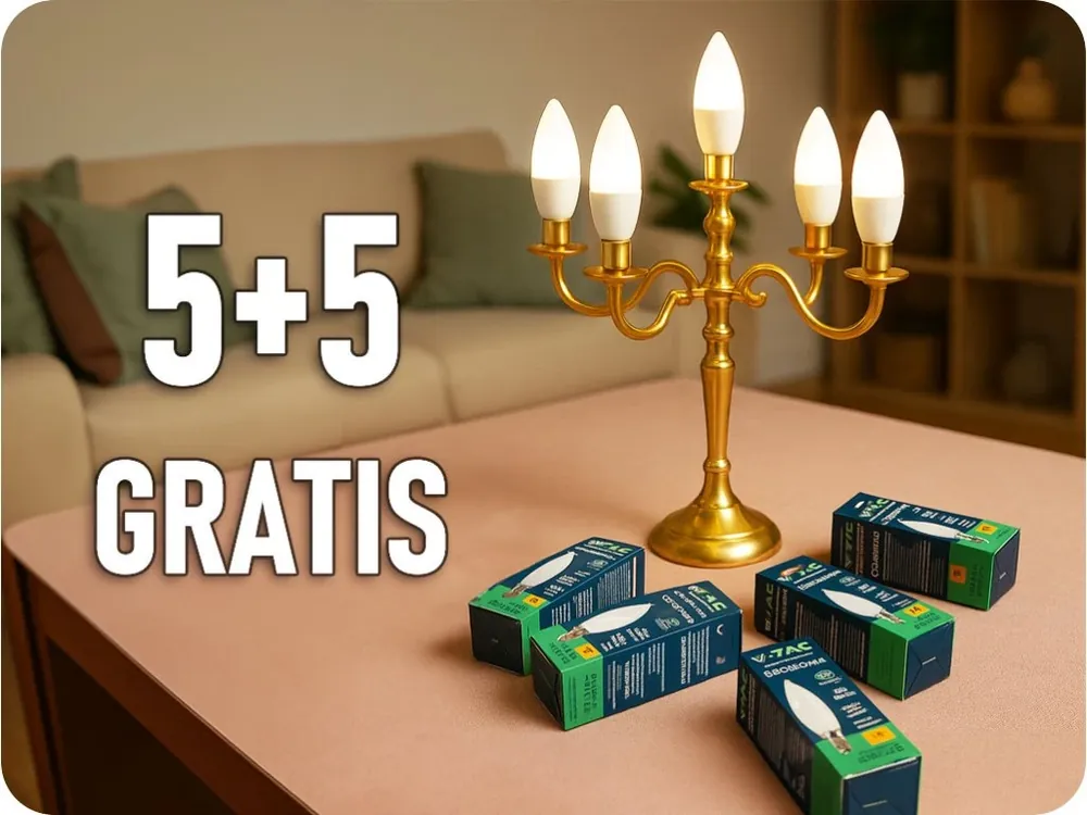 Bec LED E14 tip candelă 6,5W, 600lm, 5+5 gratis! Cel mai vândut