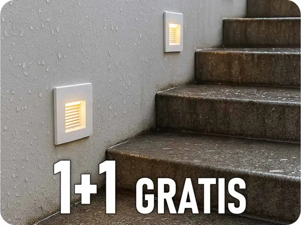 Lampă de exterior LED încastrată pentru scări, 3W, 180lm, 3000K, impermeabilă, 1+1 gratis! Cumpără online