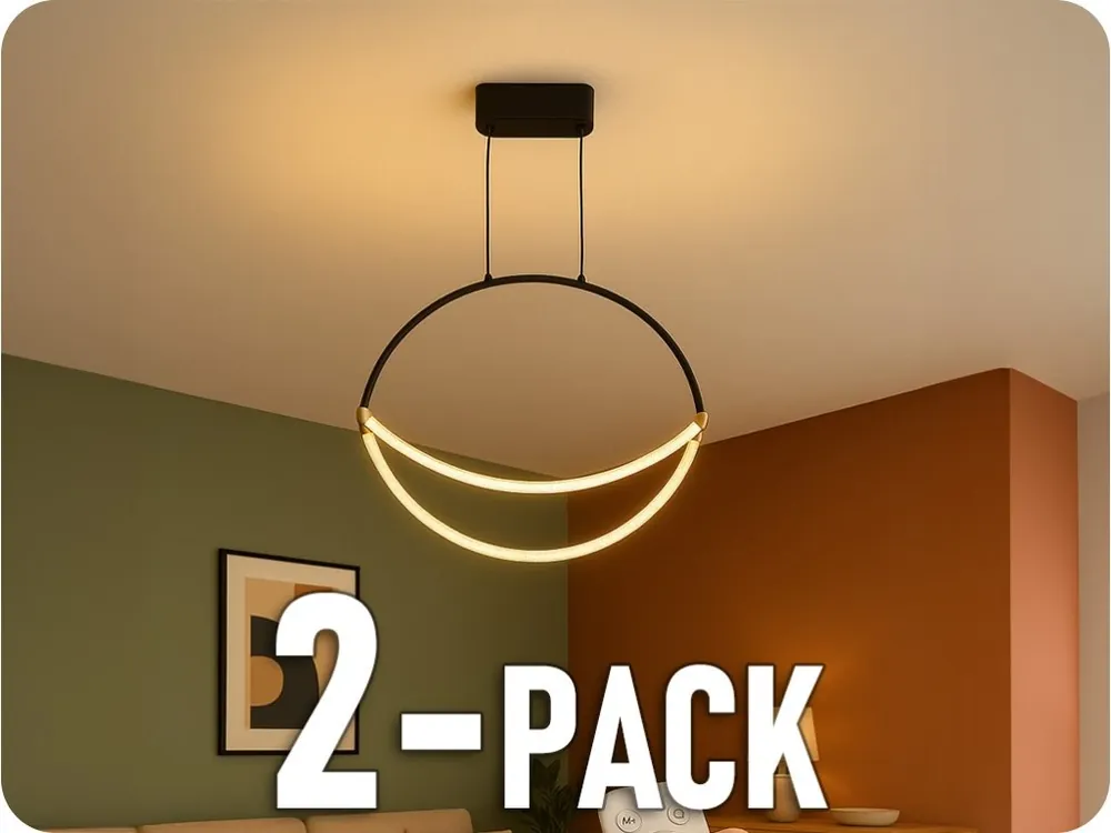 Popular Lampă suspendată LED de design 16W, neagră/2-PACK!