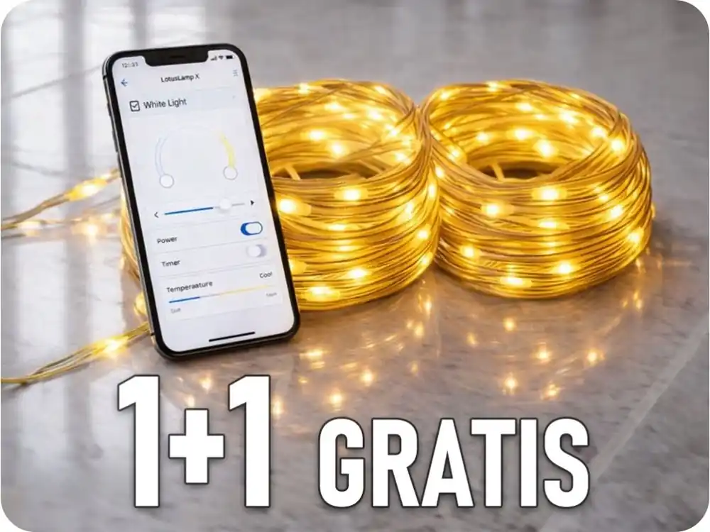 Discount Lanț decorativ SMART cu LED-uri 10m, 2W, 3000K, IP65, 1+1 gratis! [ML61607]