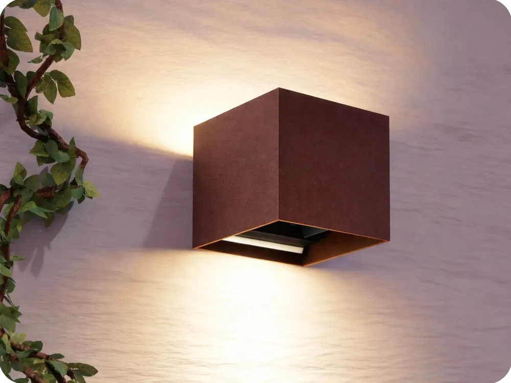 Livrare expres Corp de iluminat LED pentru perete 2x3W, 450LM, IP65, maro-roșu CORTEN