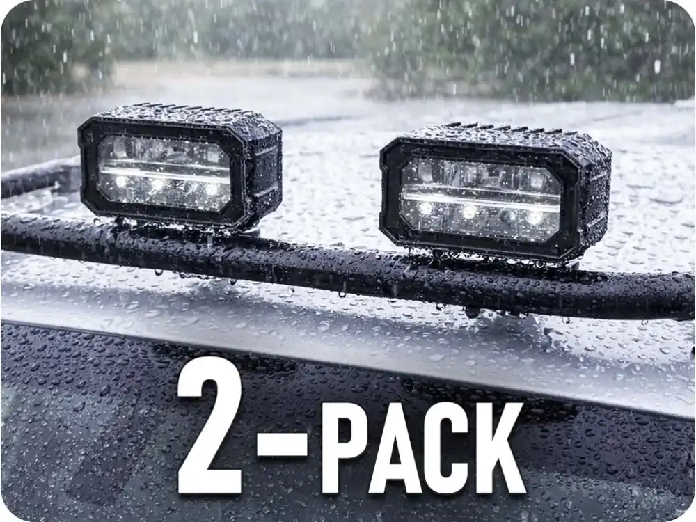 Lumină de lucru LED + lumină de poziție 25W+3W, 2200lm, 12V/24V/2-PACK! [L3422] Doar azi