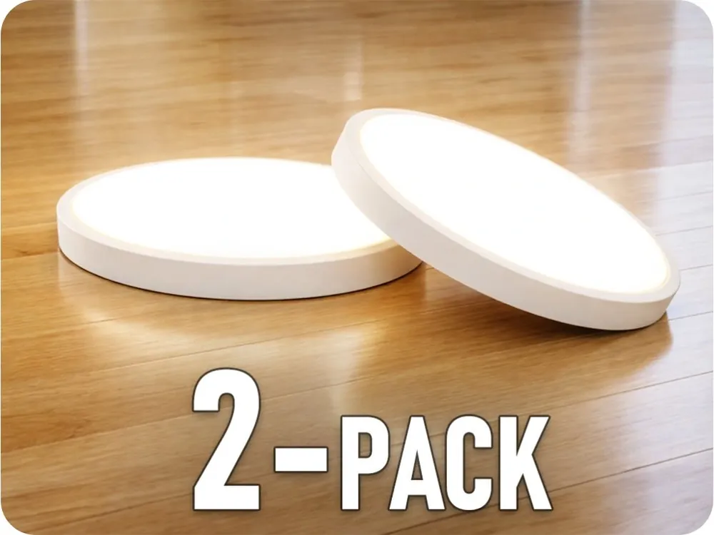 Doar azi Lămpi LED cu senzor de mișcare și lumină 18W, 1830lm, IP44, rotund, cadru alb/2-PACK!