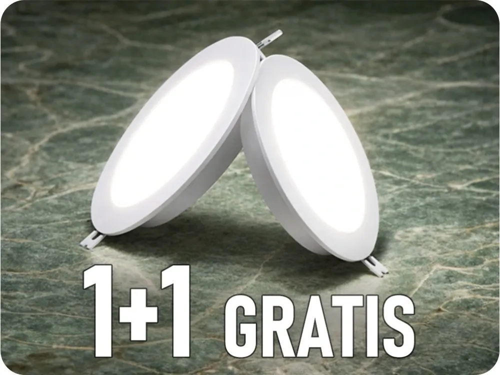 Panou LED încastrat cu sursă de alimentare 12W, 1320lm, iluminat din spate, rotund, CCT, 1+1 gratis! Cel mai vândut