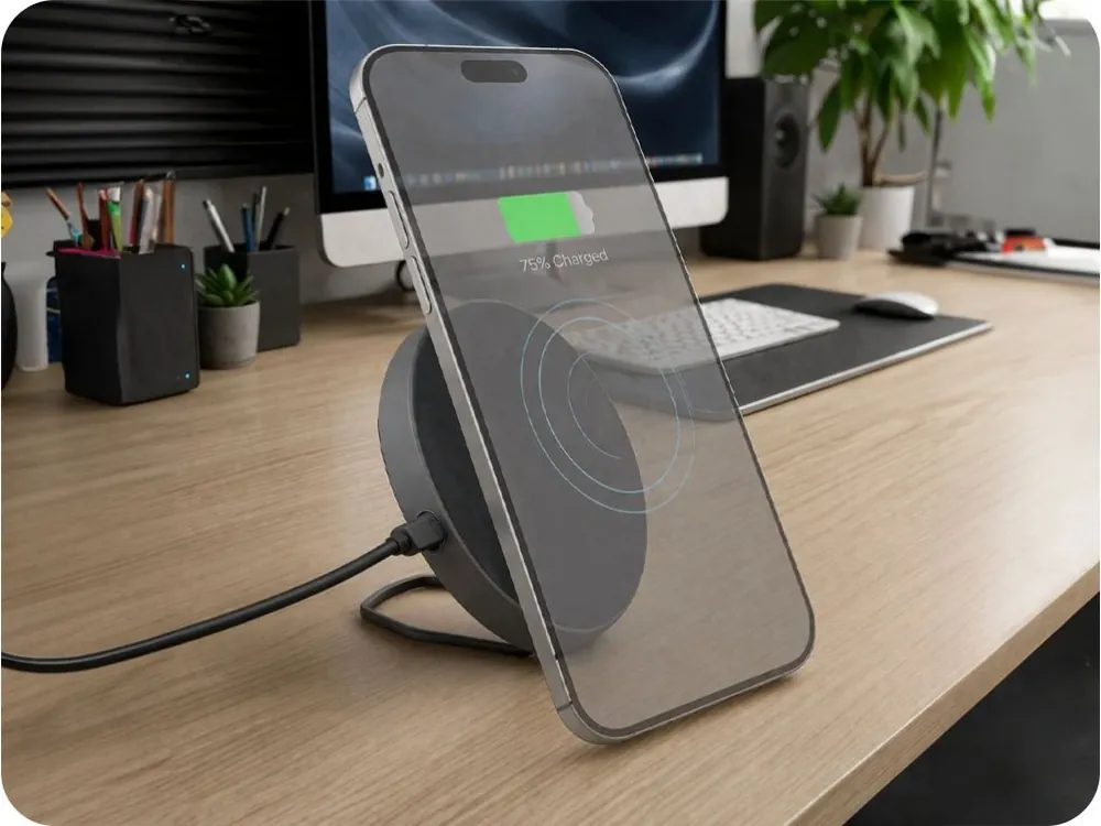 Încărcător wireless QUALO 15W cu suport [GSM184299] Discount