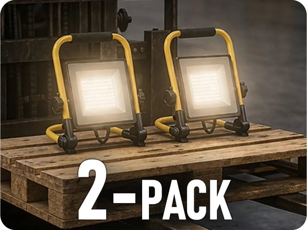 Reflector LED cu suport rabatabil, 50W, 4270lm, cablu cu priză, cip CREE/2-PACK! Disponibil imediat