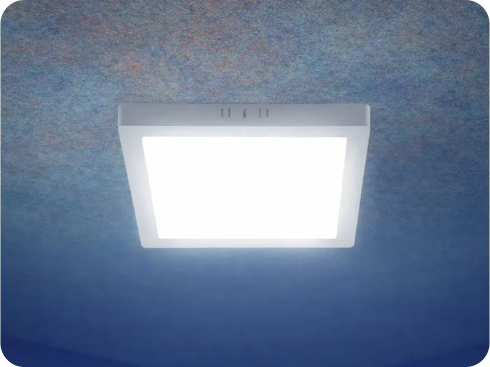 Panou LED aparent cu sursă de alimentare 12W, 1320lm, schimbare de culoare 3000K/4000K/6500K, pătrat Ieftin